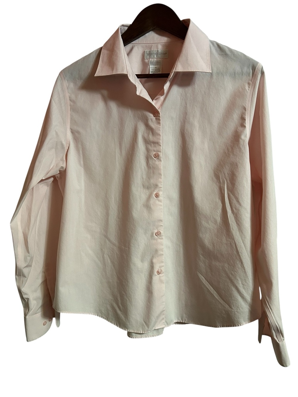 Worthington Light Pink Long Sleeve Button-Up Dress Shirt